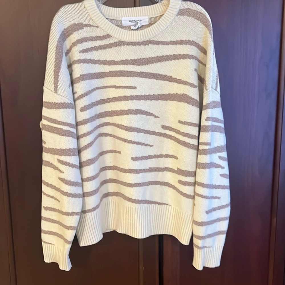 Workshop Republic Clothing Cream and Brown Sweater